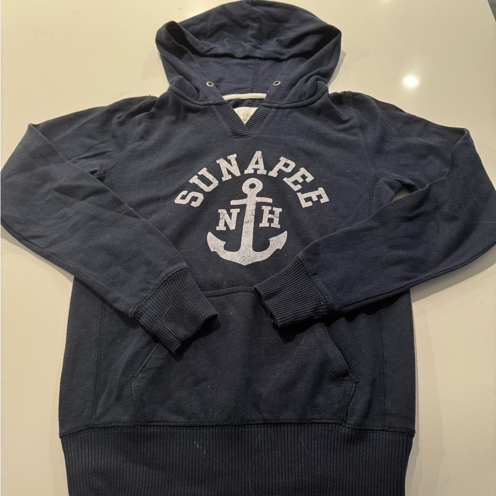League Collegiate Outfitters Sunapee Women's Navy Hoodie with anchor design